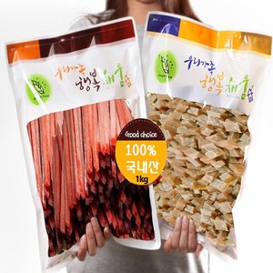 수제명가 초대용량 져키 1kg 대용량수제간식6종, 1개, 황태스틱1kg