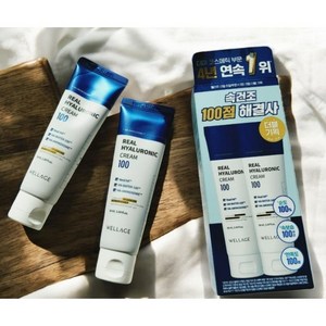 [1+1] 웰라쥬 리얼 히알루로닉 100 크림 50ml 남다른 속수분력 피부 갈증 해소 꽉찬 수분 보습 폭발 촉촉 매끈, 100ml, 4개
