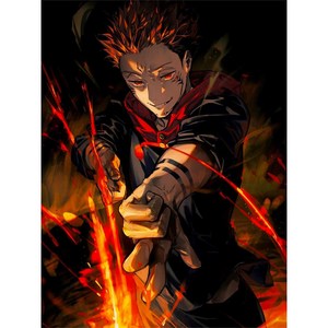 물감 붓 DIY키트 주술회전 유화그리기 고죠 사토루 이타도리 유지 애니메이션 캐릭터즈 일러스트 명화따라그리기, 30x40cm+물감세트+붓, 주술 캐릭터 그리기20, 1개