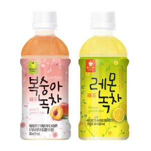 웰그린 복숭아녹차10개+레몬녹차10개 340ml 20개, 1세트