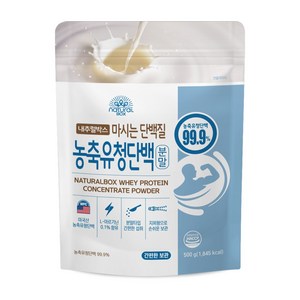 내추럴박스 농축 유청 단백질 분말 WPC 프로틴 파우더, 500g, 1개