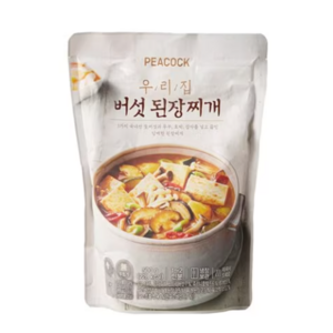 피코크 우리집 버섯 된장 찌개 냉장 식품, 7개, 500g