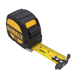 DEWALT DWHT33975L 7.6m(25피트) 메탈 임팩트 폴리에스터 코팅 3.2cm(1-1/4인치) 줄자, 1개