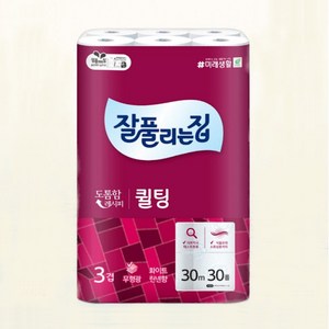 잘풀리는 집 퀄팅 롤화장지, 30m, 30개입, 3개