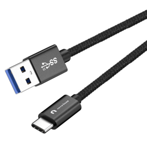 노바베이스 USB A to C 타입 고속충전 데이터 케이블 USB 3.2 GEN2 10Gbps, 1개, 블랙, 50cm