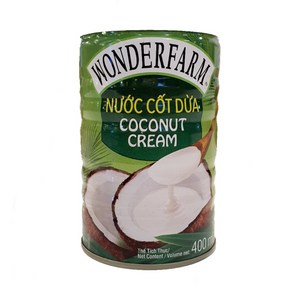 베트남 NUOC COT DUA 원더팜 코코넛 크림 COCONUT CREAM, 1개, 400ml