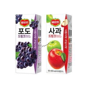 델몬트 드링크팩 2종 190ml 포도 12팩+사과 12팩 총24팩, 1세트