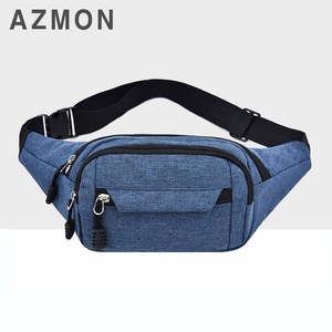 AZMON 심플 무지 옥스퍼드 힙색 가방 0.13kg 초경량 넓이24cm x 높이14cm x 두께10cm, 블루, 1개