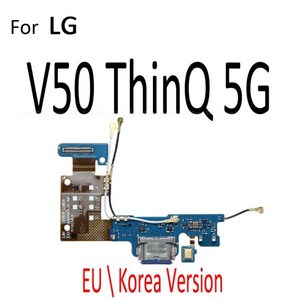 충전 충전기 플러그 포트 커넥터 보드 부품 플렉스 케이블 마이크 포함 LG V30 V30S 플러스 V35 V40 V50 V50S V60 ThinQ 5G 용, 한개옵션1, 8) For V50ThinQ 5G EU