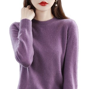 여성 봄가을 라운드넥 니트 긴팔 부드러운 니트티 스웨터 Women's Knitwear