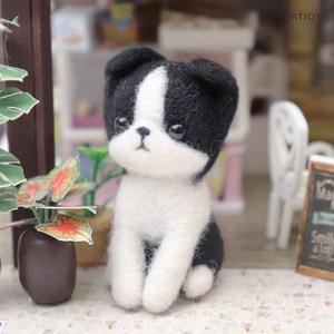 아트조이 DIY 강아지 양모펠트 키링 키트 보더콜리, 1개