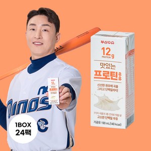 부산우유 맛있는 프로틴 우유 대용량, 24개, 190ml