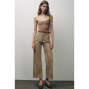 매장정품 자라 ZARA JEANS ZW COLLECTION WIDE LEG 하이웨이스트 - 샌드브라운 9632253718 1768300