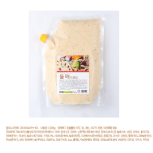텃밭 본초소스 들깨드레싱 1.2kg 들깨소스 야채샐러드 대용량 업소용소스 연근소스, 1개