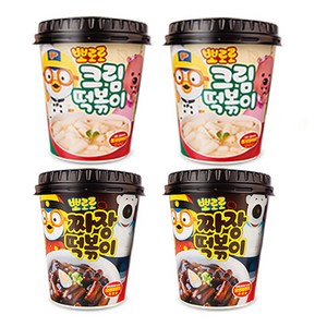 [뽀로로] 짜장2 크림2 (혼합 2종 2개입) 간편한고 맛있는 어린이 떡복이 추추천, 4개, 115g