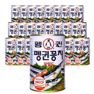 펭귄 꽁치보일드 통조림, 400g, 24개