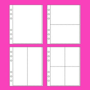 A5 6공 포카 양면 속지 포카바인더 속지 리필, 4칸-50매