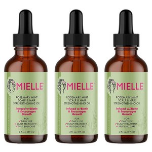 Mielle Oganics Rosemay Mint Scalp & Hai Stengthening Oil With Biotin & Essential Oils Nouishing, 3개, 59ml