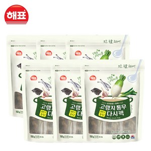 해표 고랭지통무 다시팩, 150g, 6개