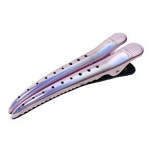 [빗나라] 프리즘 퍼플 2p 4p 헤어핀셋 헤어집게핀 미용실집게핀 미용핀 집게핀, 2개