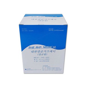 대한멸균거즈에이 4인치 Y절개포함 4X4X2매 9.5cmx9.5cmx8p 2매 30포 소독거즈 멸균필 드레싱 가아제, 2매입, 30개