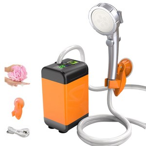 TOMSHOO 수온표시 USB충전식 휴대용 야외 캠핑 샤워기, 1개, 7800mAh