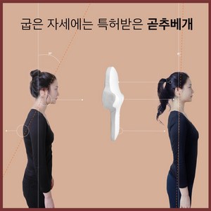 경추베개 특허받은 기능성 곧추베개 거북목 추천, 1개, 화이트+그레이(커버)