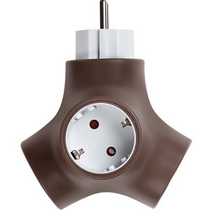 파워존 테트라포드 오리지널 멀티탭 3구 PA-GEK-03S, 13cm, 솔리드브라운, 1개