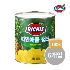 (메카몰) 동서 리치스 파인애플 청크 3kg, 6개