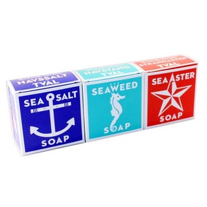 Swedish Deam 3 Pack Mix Set (Sea Salt + Seaweed + Sea Aste) Soap Ba 4 oz USA, 1개, Off-White