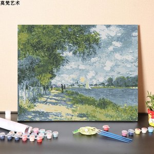 모네 명화 그리기 diy 유화 그림 포스터 색칠하기 페인팅 세트, 옵션1, 40x50, 기본선택, 1개