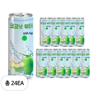 탄도 코코넛 워터 위드펄프, 320ml, 24개