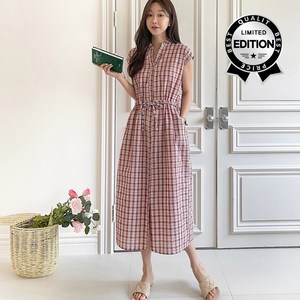 [루시다][당일출고] 레디르 헨리넥 체크 원피스