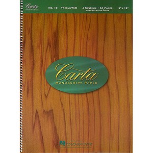 오선악보 + 기타 타브악보 스프링 오선노트 Carta Manuscript Paper No. 10 - Guitar 할 레오나드 Hal Leonard Made in USA, 1개