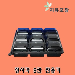 정사각9찬용기 300개 9칸반찬포장용기, 1개