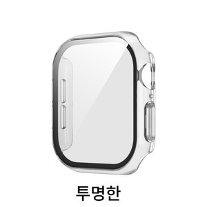 PYHO 애플 워치10 케이스 풀커버 일체형 PC 소재 강화 필름HJAPS10, 투명한(transparent), 1개