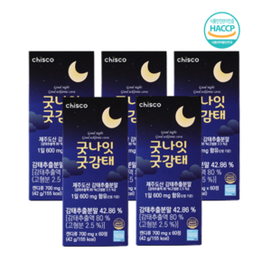 굿나잇 굿감태 영양제 제주산 편안한밤 감태분말 600mg x 60정 HACCP인증, 5개