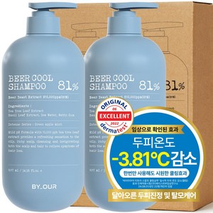 바이아우어 맥주효모 81만PPM 단백질 쿨 탈모 샴푸, 1017ml, 2개