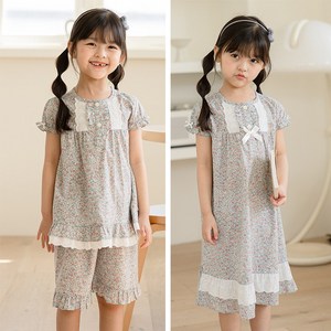캔드리아 국산 비비 여아 여름 순면 플라워 프릴 공주잠옷 원피스잠옷 상하세트잠옷 꽃무늬잠옷