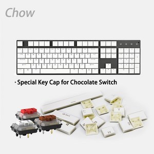 Chosfox 104 키 Kailh choc 로우 프로파일 키캡 1350 초콜릿 게이밍 키보드 기계식 스위치 ABS 블랙 화이트, [02] White key cap, 한개옵션2, 1개