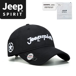 JEEP SPIRIT 스포츠 캐주얼 골프모자 CA0650 + 전용 포장, 블랙, 1개