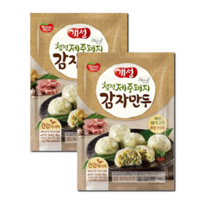 코스트코 개성 제주돼지 감자만두 2KG X 2봉 [아이스박스] + 더메이런알콜티슈, 2개