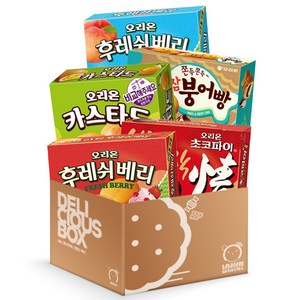 [냠냠상회] 오리온 참붕어빵 대+후레쉬베리 딸기 대+후레쉬베리 복숭아 대+카스타드 대+초코파이 대, 1개