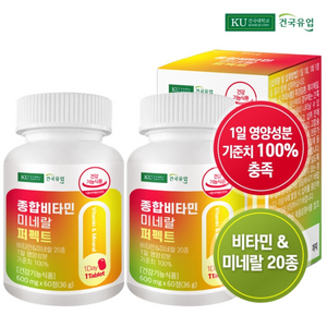 건국유업 종합비타민미네랄 퍼펙트 36g, 60정, 2개