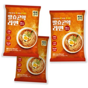 빼빼곤약 59kcal 발효곤약라면 매운맛 214g x 3팩, 3개