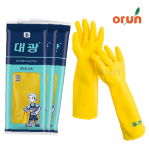 [오런] 대광 공업용 어업용 두꺼운 고무장갑, 3개