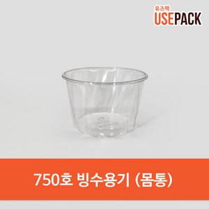 일회용 빙수용기 몸통 750호 100개 페트 빙수 배달, 1개