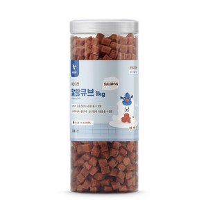 뷰인더펫 강아지간식 말랑큐브 연어 대용량 1kg, 단품, 1개