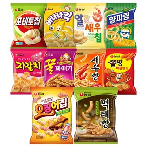 [조한스토어] 농심 과자 세트 10종 스낵 모음 봉지과자, 1개