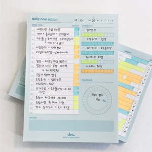 dna 데일리 노트 메모지 스케줄러 체크 리스트, 일일계획표 세로형 100매